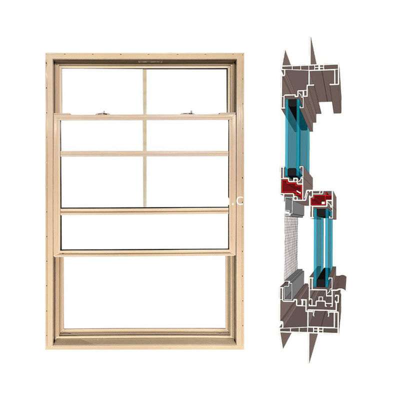 62 mm fenêtre suspendue et inclinée blanche noire couleur avec grilles en PVC