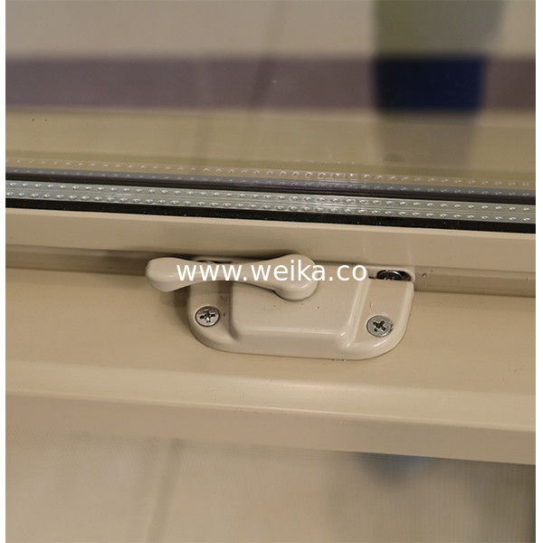 Panneau inférieur en PVC, haut en verre à faible E, bande fixe, fenêtre suspendue unique, verrouillage à croissant