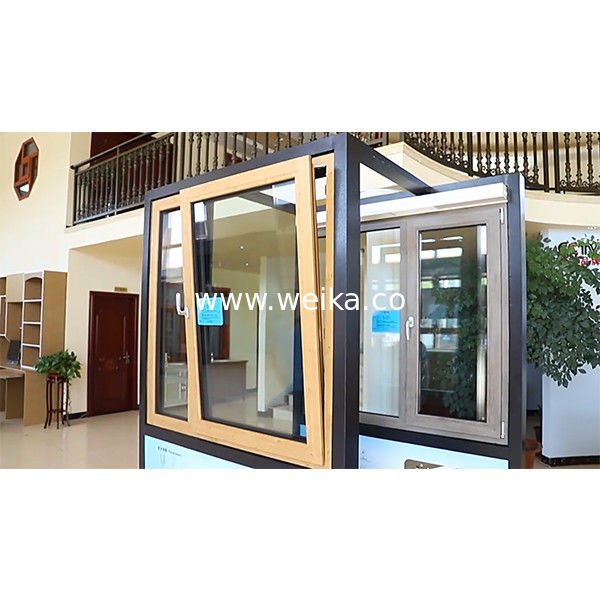 ODM Casement Aluminium Tilt et tournez fenêtres couleur bois