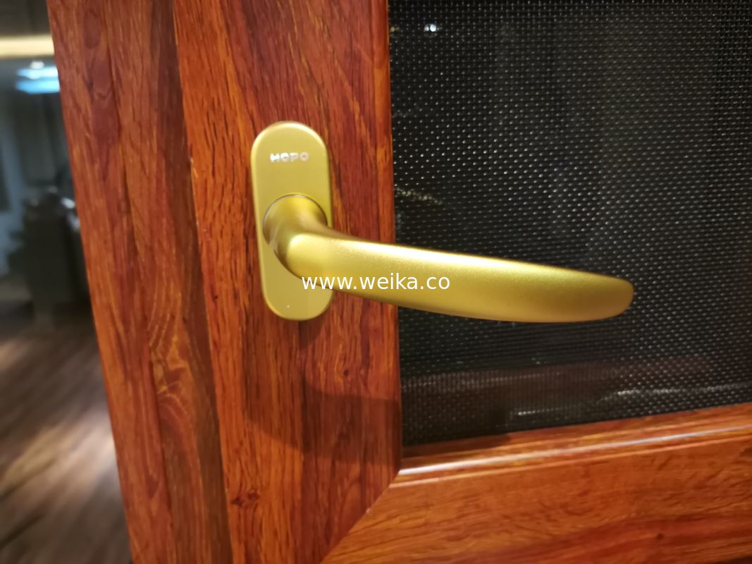 Meilleur design vitre fixe octogonale en alliage d'aluminium à grains de bois