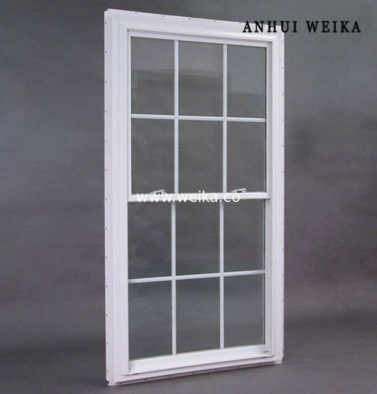 Facilité d'entretien et conception de grille en PVC Vinyle PVC Upvc plastique UPVC Double fenêtre suspendue