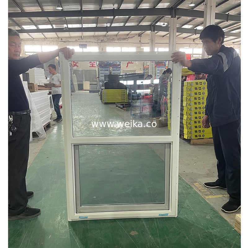 Taille personnalisée UV résistant à la glissade verticale UPVC fenêtre suspendue simple avec écran à mouches