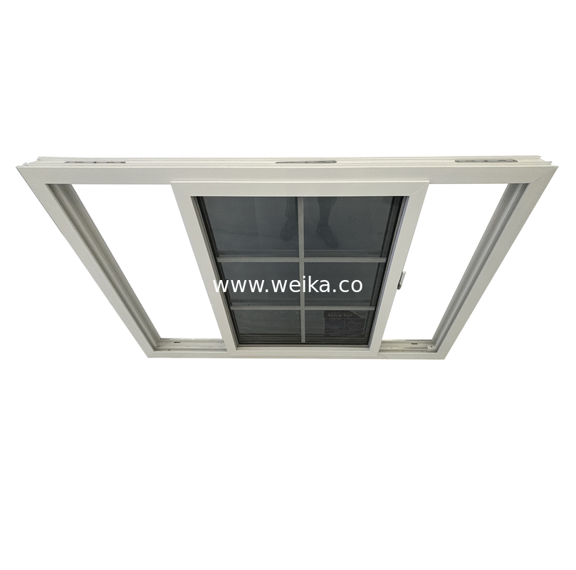 Fenêtres coulissantes en PVC-U conventionnelles de sécurité Ultra-lisses, fenêtres coulissantes doubles en PVC-U de 80 mm avec moustiquaire en fibre de verre