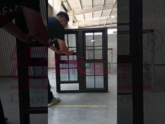 Double fenêtre suspendue en aluminium verticalement coulissante maison jumelle