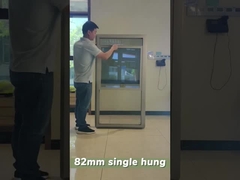 Couleurs Ventilation du verre Abricot UPVC fenêtre suspendue verticale conception coulissante