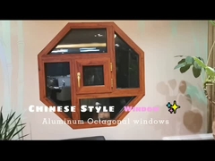 WEIKA Nouveau design en forme artistique en alliage d'aluminium en grains de bois fenêtre fixe octogonale