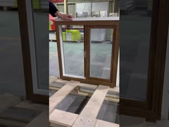 Fenêtres coulissantes en PVC américain en bois sur mesure Grain intérieur blanc extérieur Tailles réglables